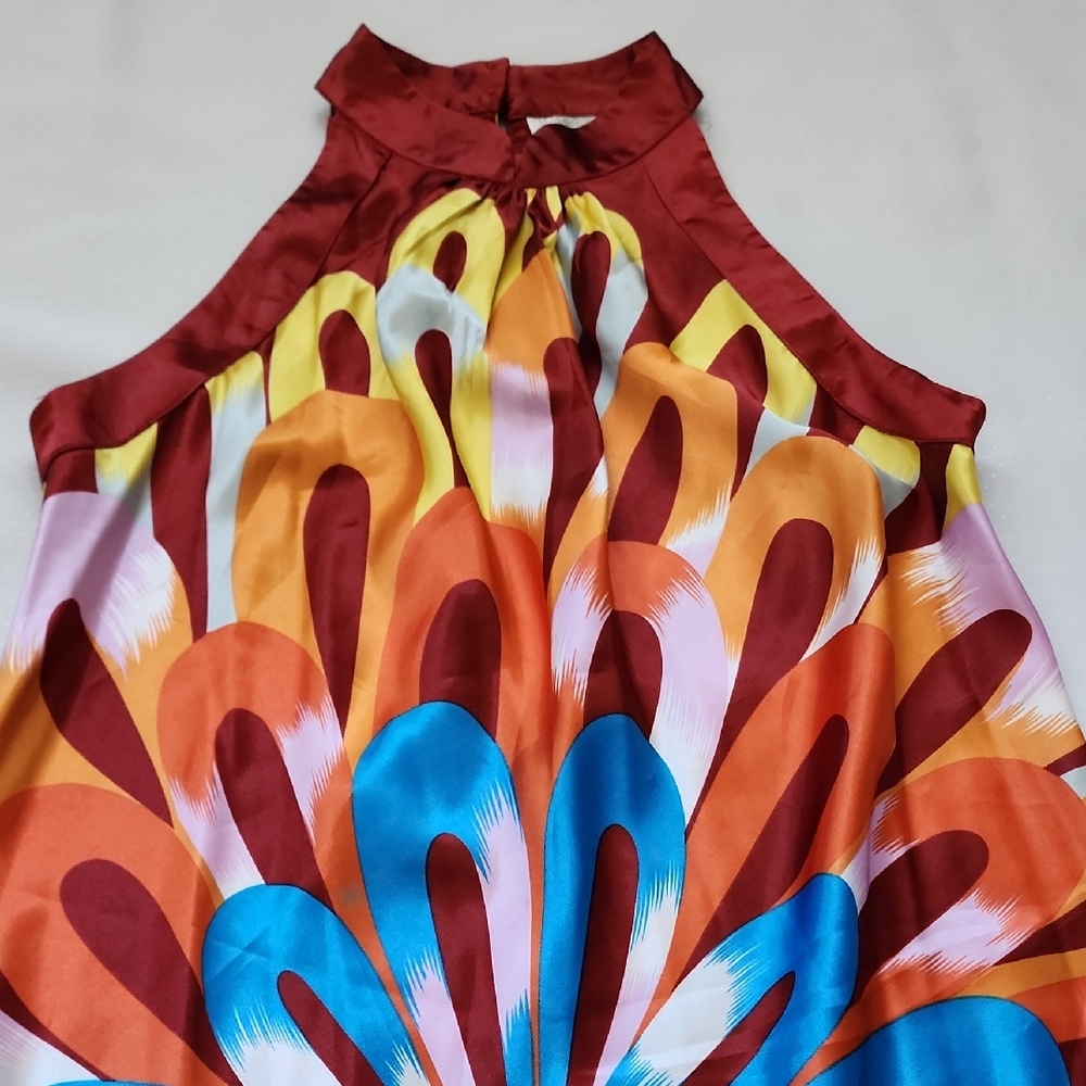 Colorful Halter Dress with Bold Patterns
